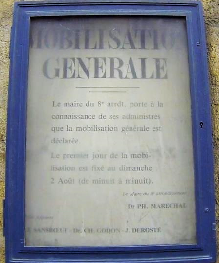 L'affiche de Mobilisation Générale de la rue Royale